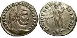 1 Фоллис Римская империя (27BC-395) Бронза Галерий Максимиан (260-311)