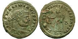 1 Фоллис Римская империя (27BC-395) Бронза Максимиан (250-310)