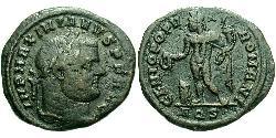 1 Фоллис Римская империя (27BC-395) Бронза Максимиан (250-310)