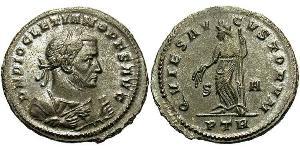 1 Фоллис Римская империя (27BC-395) Бронза Диоклетиан (244-311)