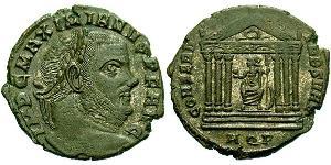 1 Фоллис Римская империя (27BC-395) Бронза Максимиан (250-310)