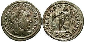 1 Фоллис Римская империя (27BC-395) Бронза Диоклетиан (244-311)