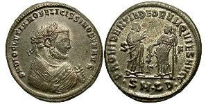 1 Фоллис Римская империя (27BC-395) Бронза Диоклетиан (244-311)