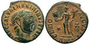 1 Фоллис Римская империя (27BC-395) Бронза Максимин  II (270 - 313)