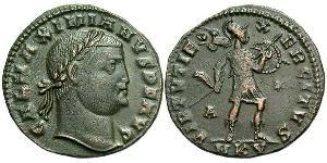1 Фоллис Римская империя (27BC-395) Бронза Галерий Максимиан (260-311)