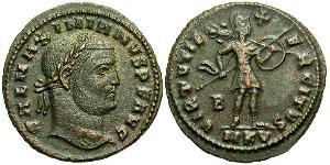 1 Фоллис Римская империя (27BC-395) Бронза Галерий Максимиан (260-311)