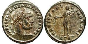 1 Фоллис Римская империя (27BC-395) Бронза Галерий Максимиан (260-311)