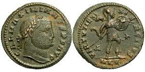 1 Фоллис Римская империя (27BC-395) Бронза Галерий Максимиан (260-311)