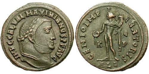 1 Фоллис Римская империя (27BC-395) Бронза Галерий Максимиан (260-311)