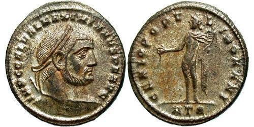 1 Фоллис Римская империя (27BC-395) Бронза Галерий Максимиан (260-311)