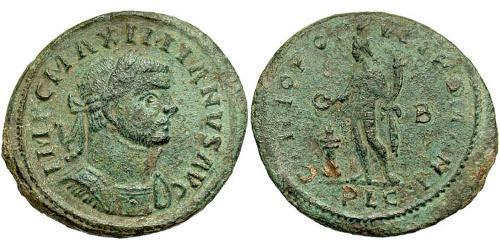 1 Фоллис Римская империя (27BC-395) Бронза Максимиан (250-310)