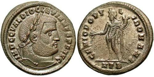 1 Фоллис Римская империя (27BC-395) Бронза Диоклетиан (244-311)