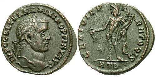 1 Фоллис Римская империя (27BC-395) Бронза Максимин  II (270 - 313)