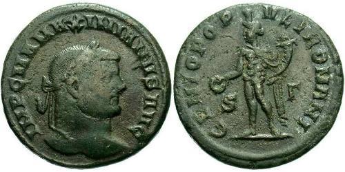 1 Фоллис Римская империя (27BC-395) Бронза Максимиан (250-310)