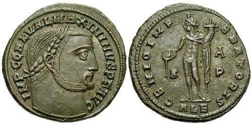 1 Фоллис Римская империя (27BC-395) Бронза Максимин  II (270 - 313)