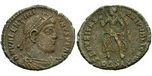 1 Фоллис / 1 AE3 Римская империя (27BC-395) Бронза Валентиниан I (321-375)