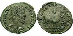 1 Фоллис /  AE1 Римская империя (27BC-395) Бронза Юлиан II Отступник  (331-363)