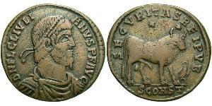 1 Фоллис /  AE1 Римская империя (27BC-395) Бронза Юлиан II Отступник  (331-363)