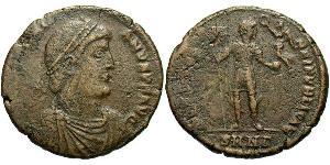 1 Фоллис /  AE1 Римская империя (27BC-395) Бронза Валентиниан I (321-375)