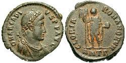 1 Фоллис /  AE2 Византийская империя (330-1453) Бронза Аркадий (377-408)