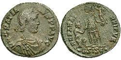 1 Фоллис /  AE2 Западная Римская империя (285-476) Бронза Грациан  (359-383)