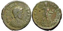 1 Фоллис /  AE2 Западная Римская империя (285-476) Бронза Аркадий (377-408)