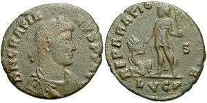 1 Фоллис /  AE2 Западная Римская империя (285-476) Бронза Грациан  (359-383)