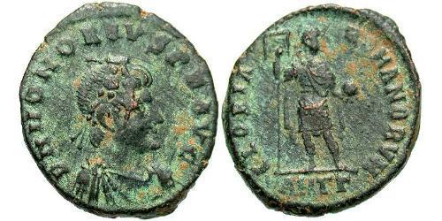 1 Фоллис /  AE2 Западная Римская империя (285-476) Бронза Гонорий (384-423)