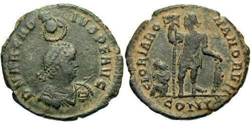 1 Фоллис /  AE2 Западная Римская империя (285-476) Бронза Аркадий (377-408)