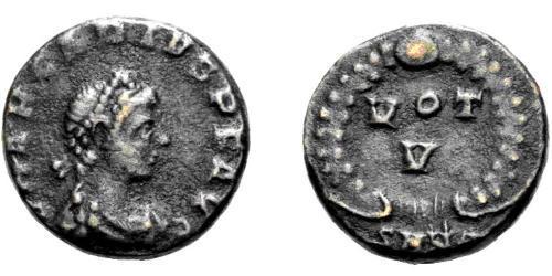 1 Фоллис /  AE4 Византийская империя (330-1453) Бронза Аркадий (377-408)