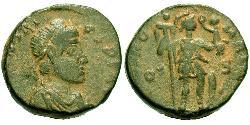 1 Фоллис /  AE4 Западная Римская империя (285-476) Бронза Гонорий (384-423)