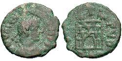 1 Фоллис /  AE4 Западная Римская империя (285-476) Бронза Валентиниан III (419-455)
