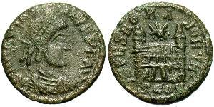 1 Фоллис /  AE4 Западная Римская империя (285-476) Бронза Магн Максим (335-388)