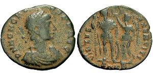 1 Фоллис /  AE4 Западная Римская империя (285-476) Бронза Гонорий (384-423)