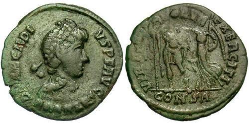 1 Фоллис /  AE4 Западная Римская империя (285-476) Бронза Аркадий (377-408)