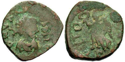 1 Фоллис /  AE4 Западная Римская империя (285-476) Бронза Валентиниан III (419-455)
