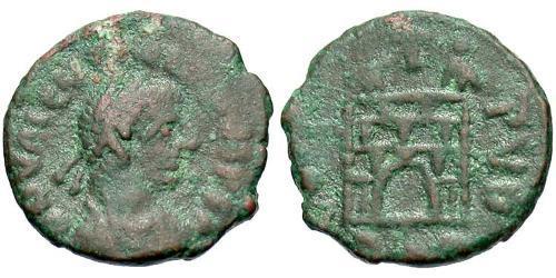 1 Фоллис /  AE4 Западная Римская империя (285-476) Бронза Валентиниан III (419-455)