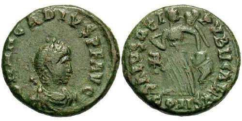 1 Фоллис /  AE4 Западная Римская империя (285-476) Бронза Аркадий (377-408)