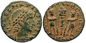 1 Фоллис /  AE4 Римская империя (27BC-395) Бронза Далмаций  (?-337)