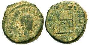 1 Фоллис /  AE4 Римская империя (27BC-395) Бронза Валентиниан II (371-392)