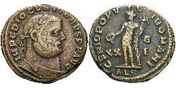 1 Фолліс Римська імперія (27BC-395) Бронза Діоклетіан (244-311)