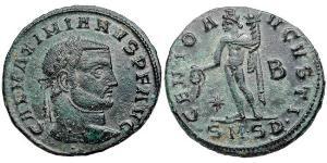 1 Фолліс Римська імперія (27BC-395) Бронза Галерій Максиміан (260-311)