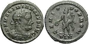 1 Фолліс Римська імперія (27BC-395) Бронза Максиміан (250-310)