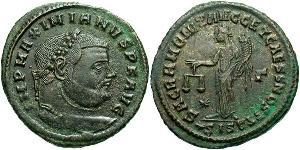 1 Фолліс Римська імперія (27BC-395) Бронза Максиміан (250-310)