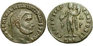 1 Фолліс Римська імперія (27BC-395) Бронза Галерій Максиміан (260-311)