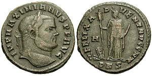 1 Фолліс Римська імперія (27BC-395) Бронза Максиміан (250-310)