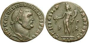 1 Фолліс Римська імперія (27BC-395) Бронза Галерій Максиміан (260-311)