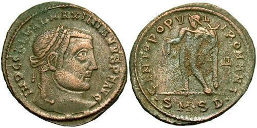 1 Фолліс Римська імперія (27BC-395) Бронза Галерій Максиміан (260-311)