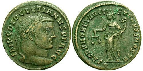 1 Фолліс Римська імперія (27BC-395) Бронза Діоклетіан (244-311)