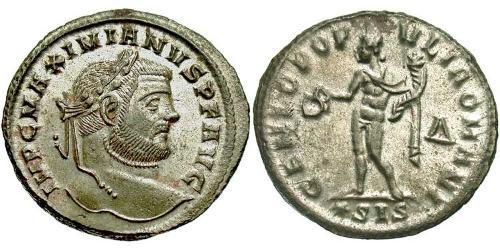 1 Фолліс Римська імперія (27BC-395) Бронза Максиміан (250-310)